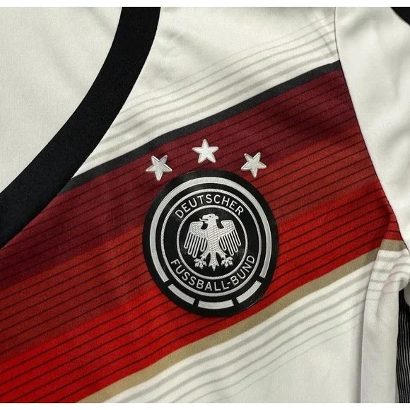 Adidas Shirt Deutscher Fussball-Bund Soccer Climacool Women Medium White V Neck - Picture 13 of 16